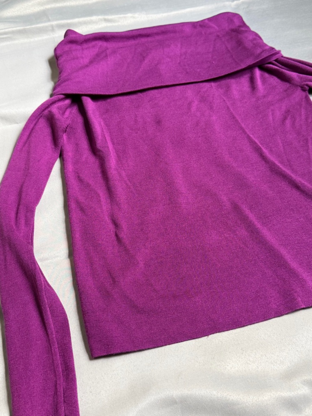 NWT MM Lafleur Small Dae Top Purple Jasper Off Shoulder 100% Silk Jersey Evening - Picture 4 of 12